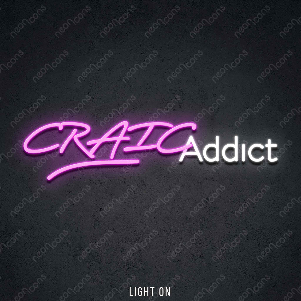 "Craic Addict" LED Neon 45cm (1.5ft) / Pink / LED Neon by Neon Icons