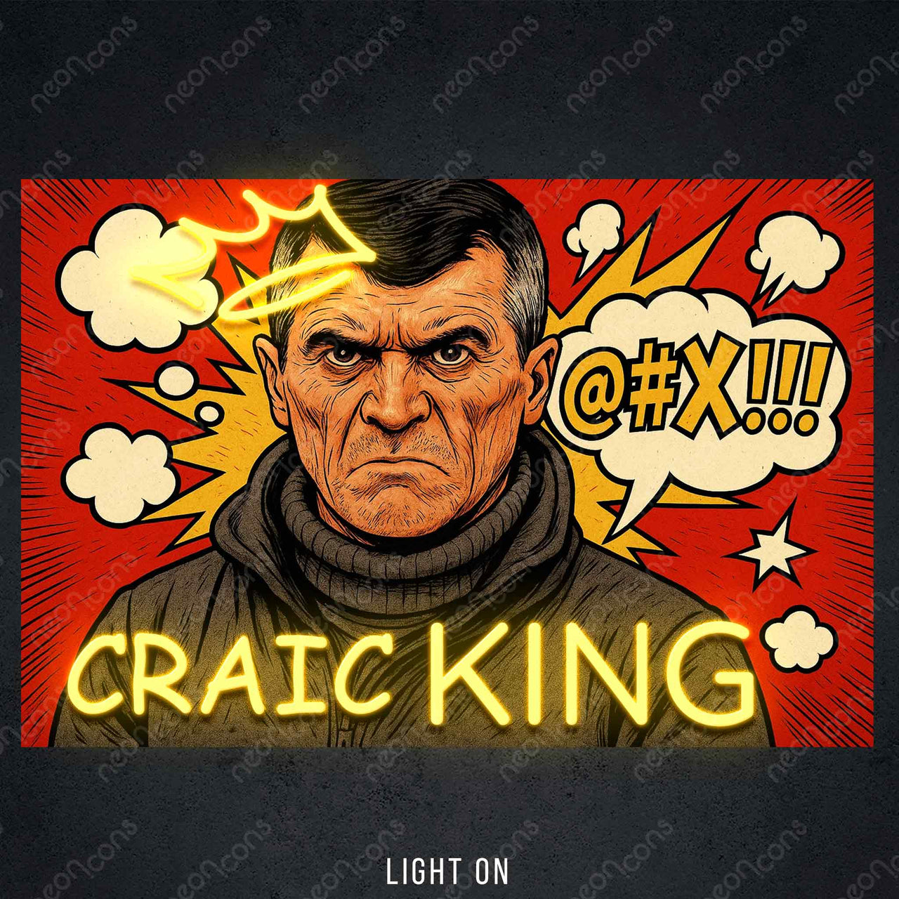 "Craic King" LED Neon x Print by Neon Icons