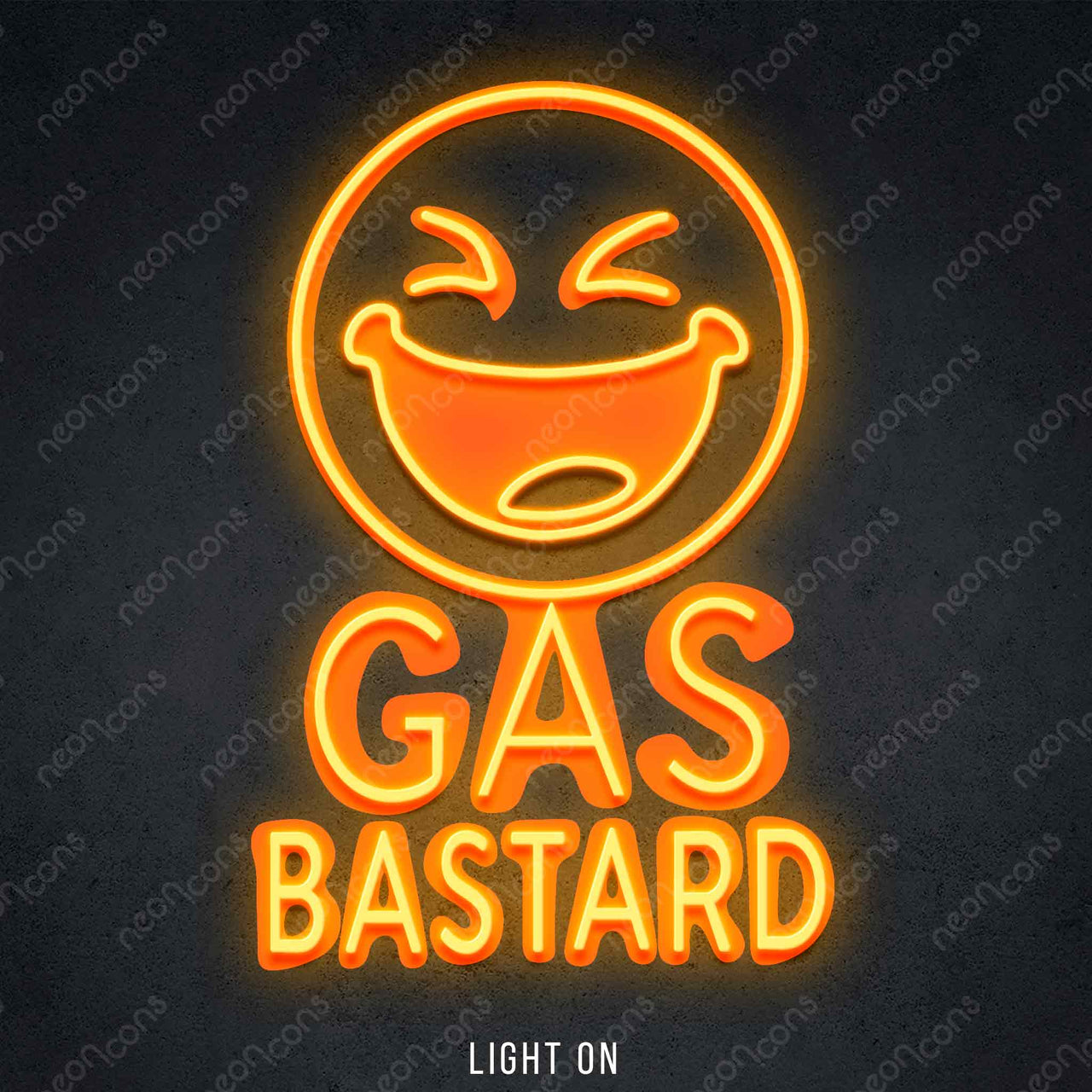 "Gas Bastard" LED Neon x Print 45cm (1.5ft) / Orange / LED Neon by Neon Icons