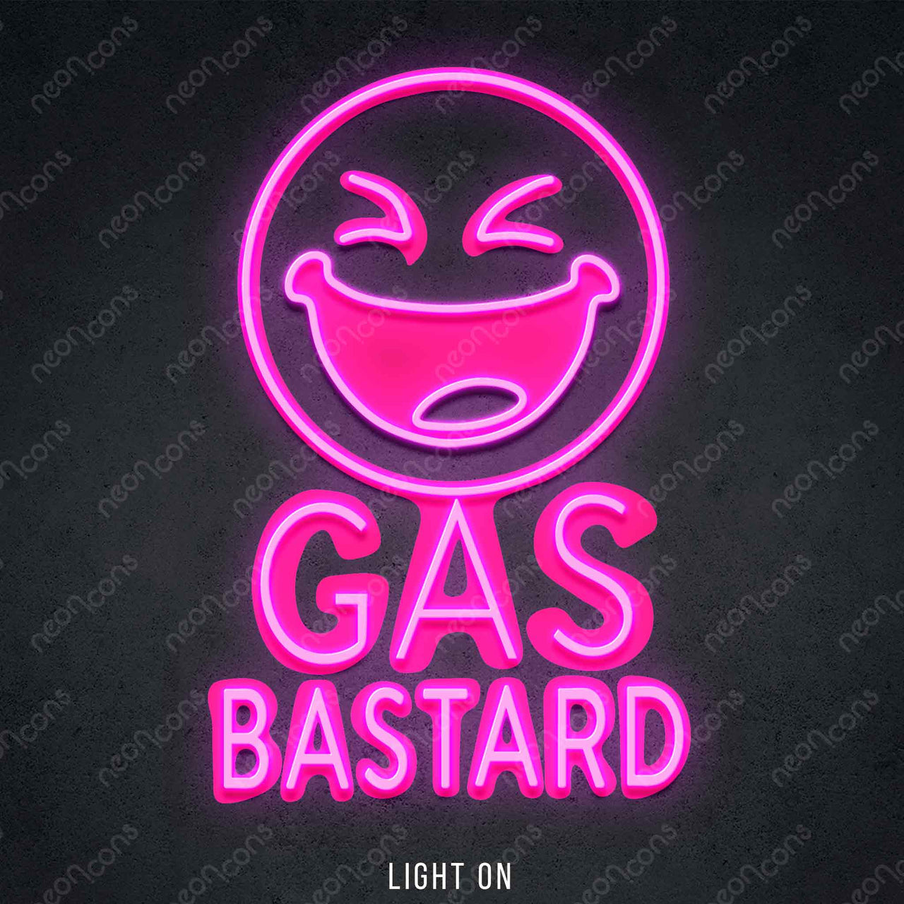 "Gas Bastard" LED Neon x Print 45cm (1.5ft) / Pink / LED Neon by Neon Icons