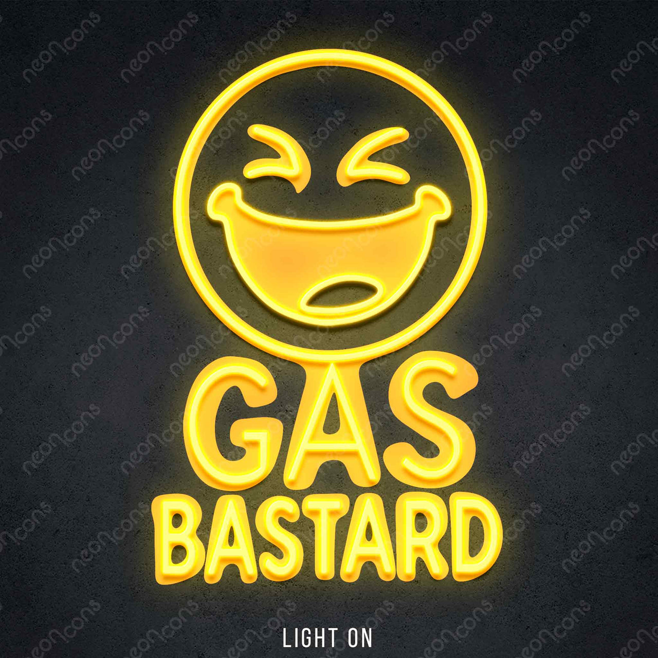 "Gas Bastard" LED Neon x Print 45cm (1.5ft) / Yellow / LED Neon by Neon Icons