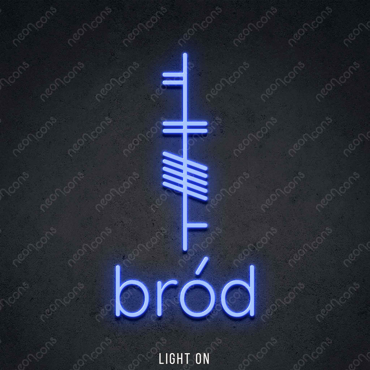 "Ogham - Brod - Pride" LED Neon 60cm (2ft) / Blue by Neon Icons