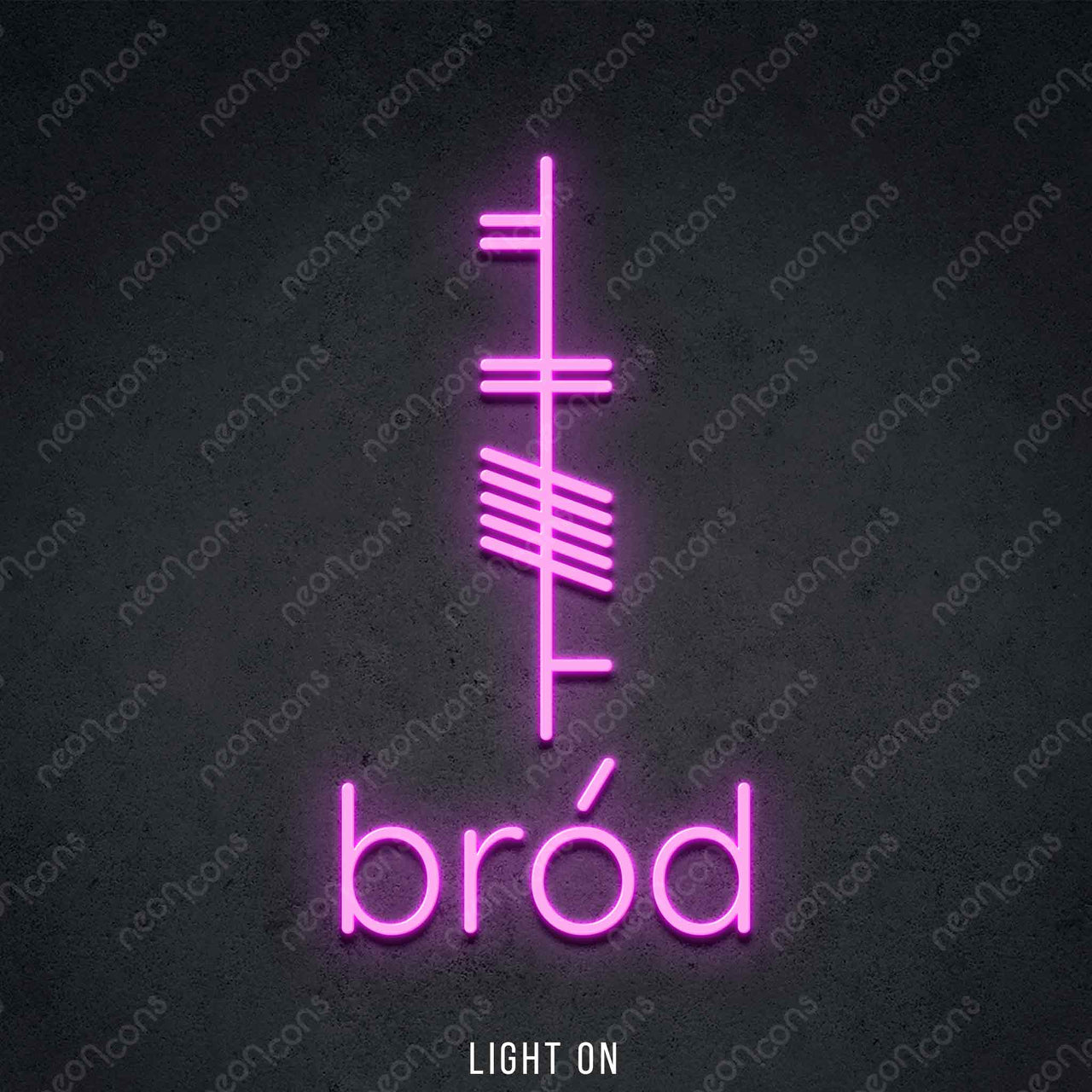 "Ogham - Brod - Pride" LED Neon 60cm (2ft) / Pink by Neon Icons