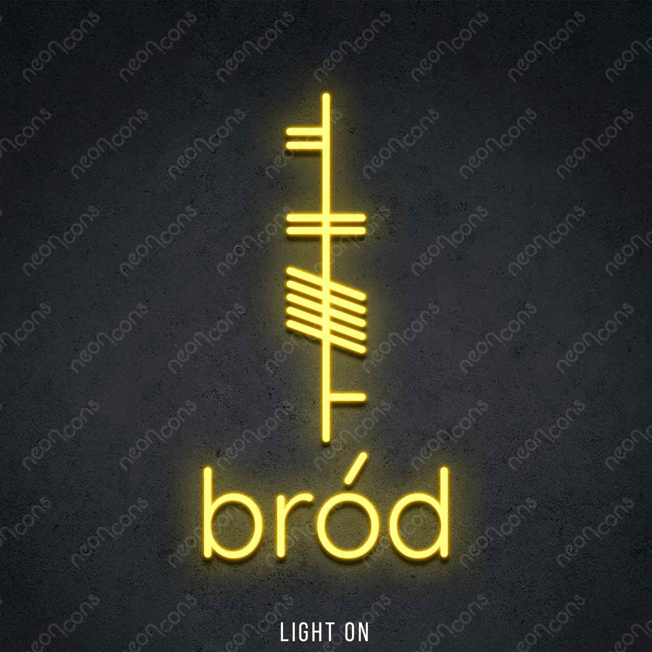 "Ogham - Brod - Pride" LED Neon 60cm (2ft) / Yellow by Neon Icons