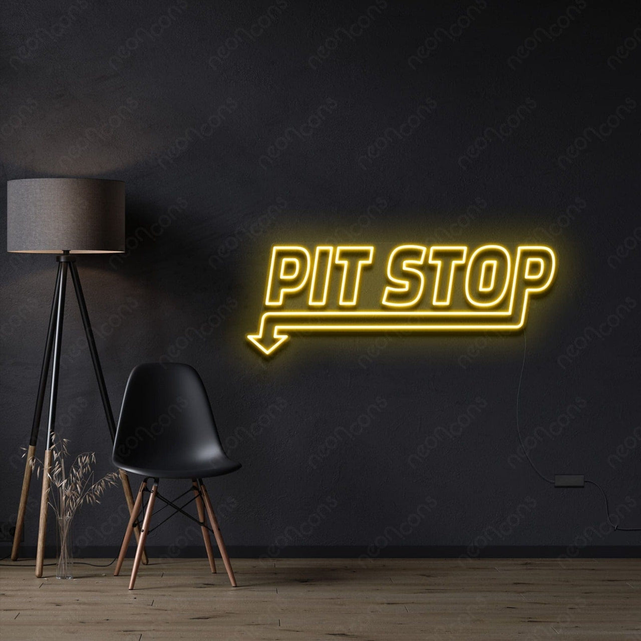 "PitStop" Neon Sign 60cm (2ft) / Yellow / LED Neon by Neon Icons