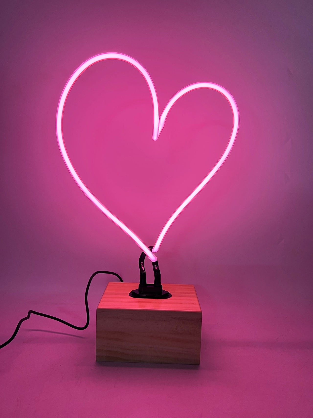 "Heart" Glass Neon Lamp by Neon Icons