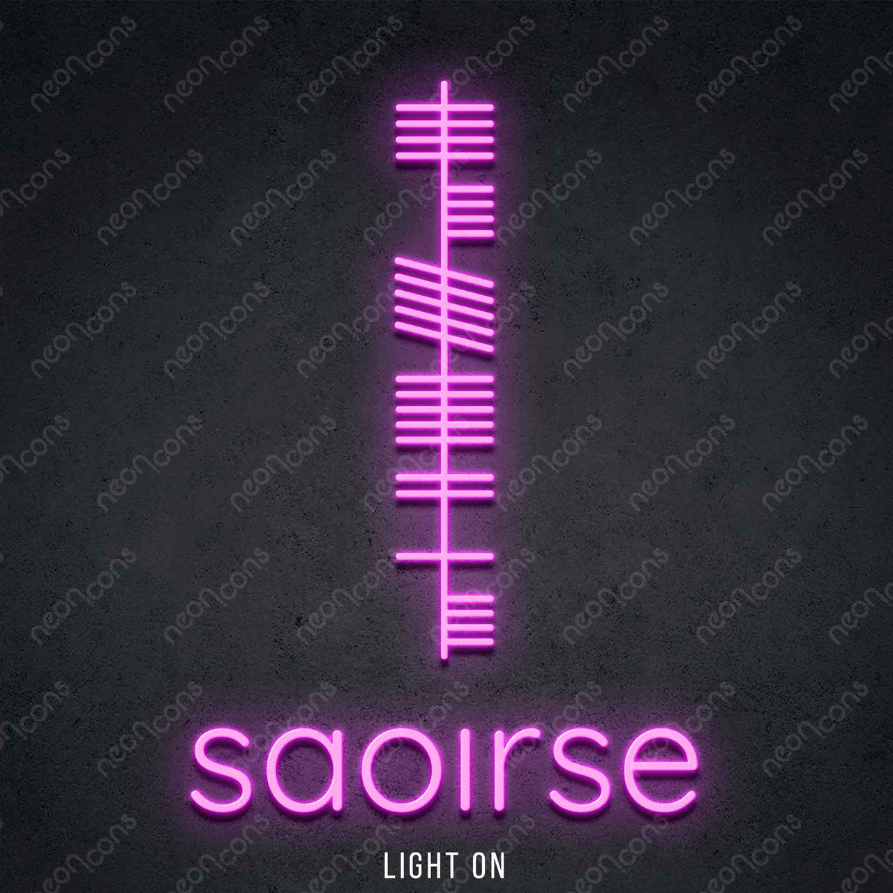 "Ogham - Saoirse" LED Neon 45cm (1.5ft) / Pink / LED Neon by Neon Icons