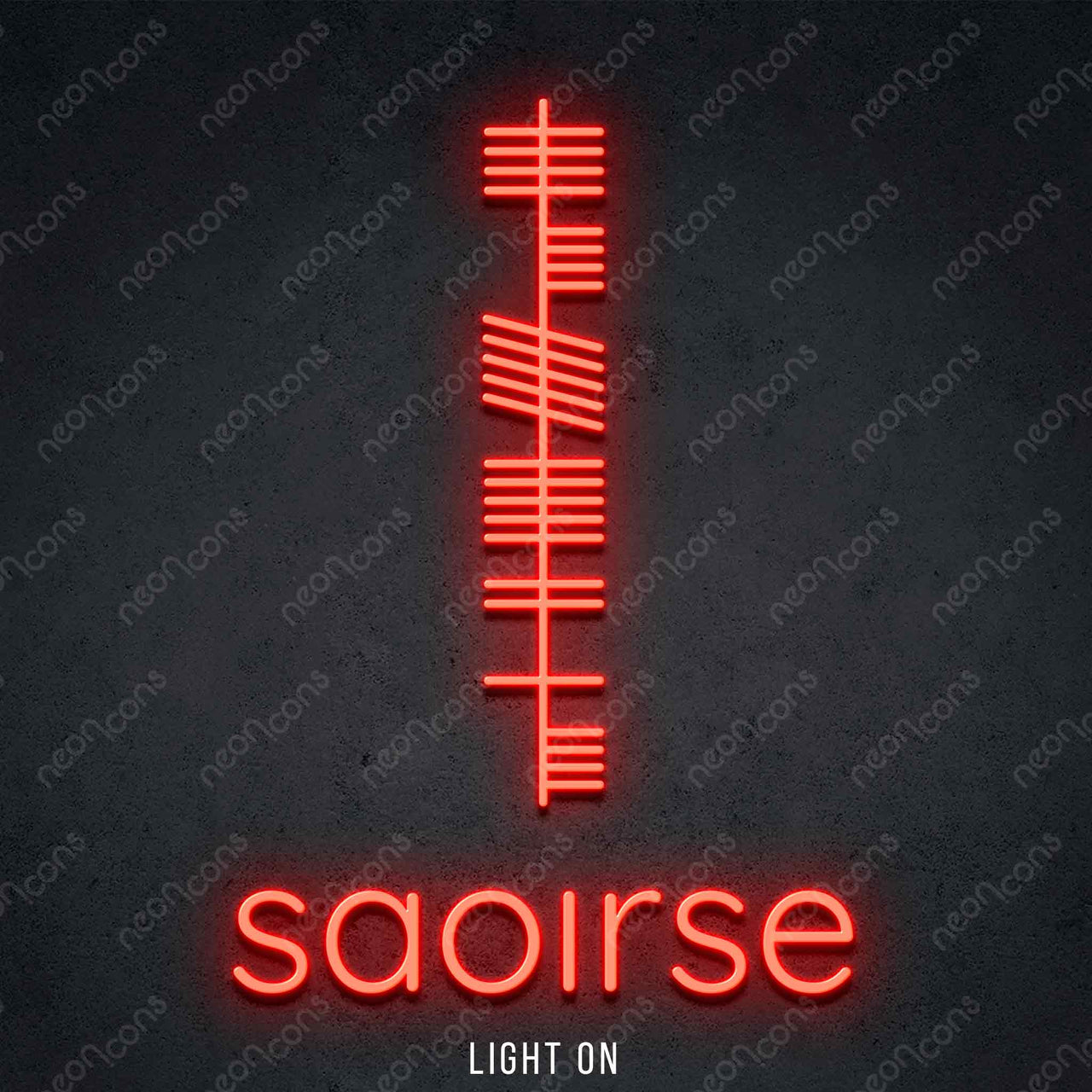 "Ogham - Saoirse" LED Neon 45cm (1.5ft) / Red / LED Neon by Neon Icons